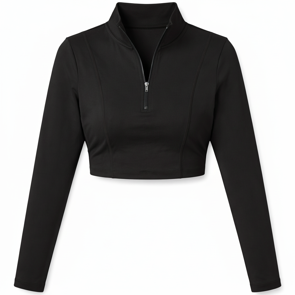 Momentum Cropped Quarter-Zip Top