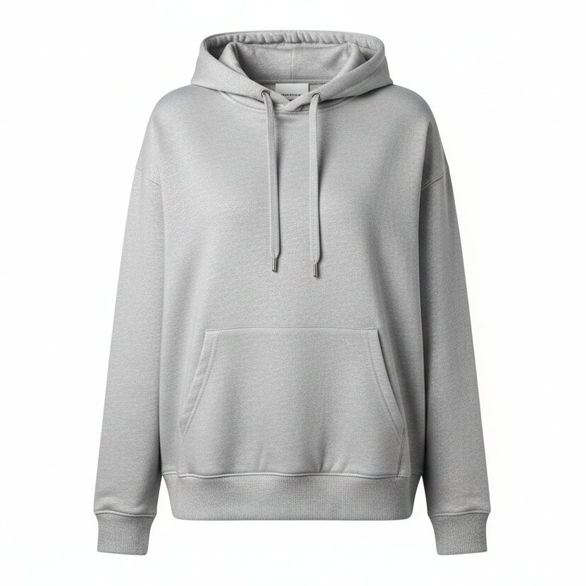 Generate a hoodie with a silver color