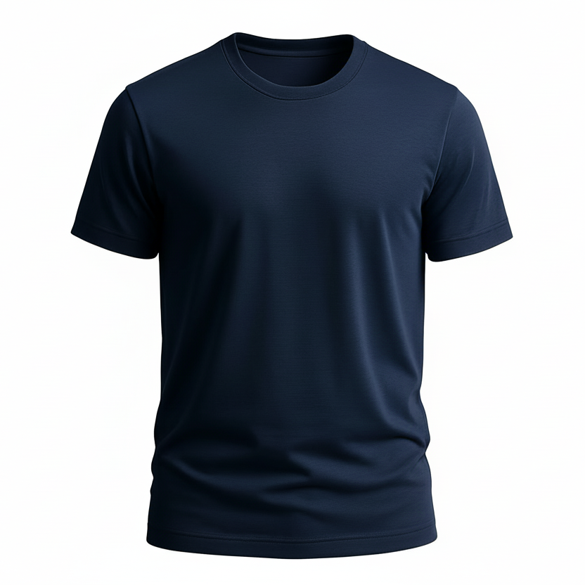 Luxury Pima cotton tee with added stretch for daily comfort. Perfect for commute, casual Fridays, and post-gym coffee. in deep navy for men