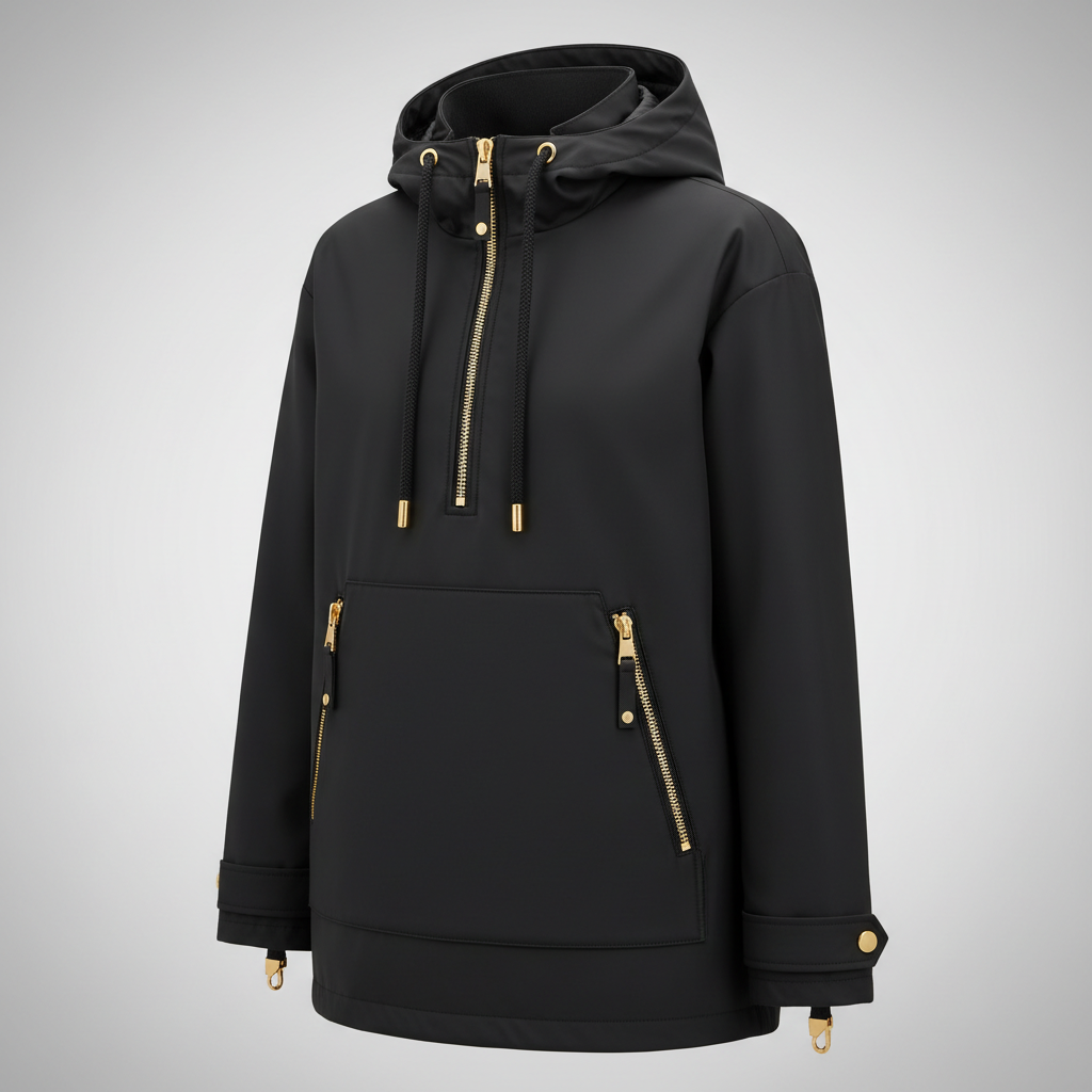 make the same anorak but black with gold accents